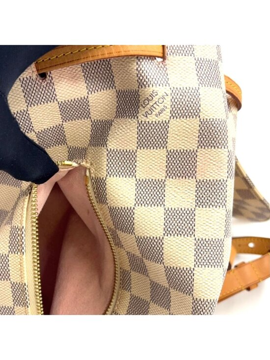 Louis Vuitton Sperone Damier Azur Leather White Light Brown Backpack Gold main image 7
